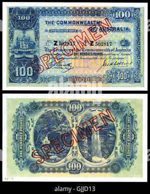 AUS 9c Commonwealth d'Australie 100 livres (1918) Banque D'Images