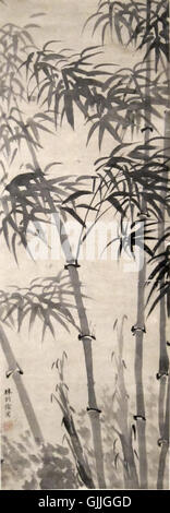 'Bamboo', encre sur papier toile de lin Zexu (1785 1850) Banque D'Images