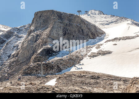 Ascenseur funiculaire de téléphériques à glacier de Hintertux Banque D'Images