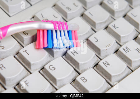 Brosse à dents brosse clavier Banque D'Images