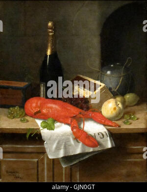 'Le Homard et Le Figaro' par William Michael Harnett, Cincinnati Art Museum Banque D'Images