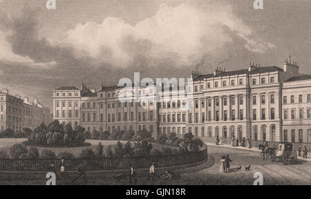 Édimbourg. Angle nord-ouest de Moray Place. Édimbourg. SHEPHERD, 1833 imprimer Banque D'Images