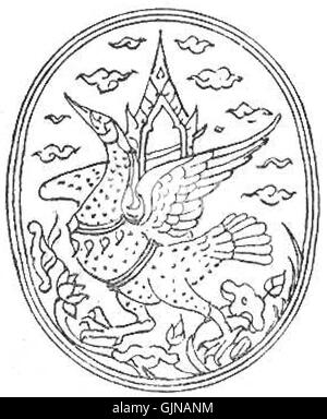 Un design traditionnel de Lanchakon, connu pour ses motifs complexes et ses couleurs vibrantes, cette pièce reflète l'artisanat culturel et artistique. Lanchakon fait référence à un style particulier d'art populaire, avec des formes géométriques et des couleurs vives dans une composition vibrante. Banque D'Images