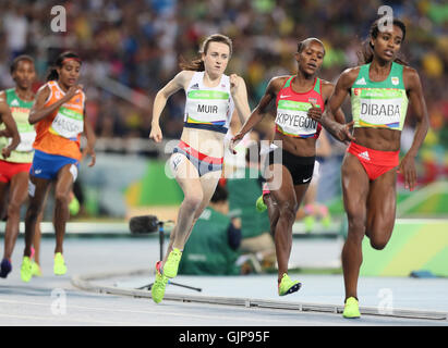 Grande-bretagne Laura Muir en concurrence dans le 1500m finale au Stade olympique le onzième jour de la Jeux Olympiques de Rio, au Brésil. Photo date : mardi 16 août 2016. Crédit photo doit se lire : Martin Rickett/PA Wire. Utilisez UNIQUEMENT ÉDITORIALE Banque D'Images