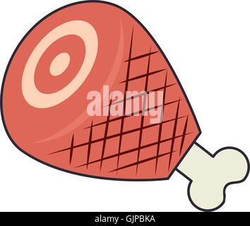 nourriture de jambe jambon Illustration de Vecteur