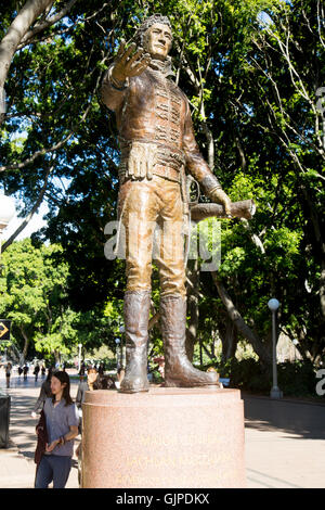 Le général Lachlan Macquarie, ancien gouverneur de Nouvelle-Galles du Sud à l'entrée de Hyde Park,Sydney, Australie Banque D'Images