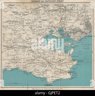 Le SUD-EST DE DORSET. À l'île de Purbeck Le port de Poole Poole Bournemouth, 1936 map Banque D'Images