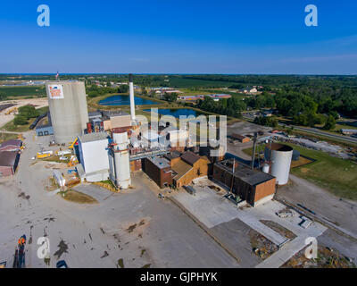 Complexe industriel produisant du sucre Pioneer à partir de betteraves à sucre dans le Michigan Croswell Banque D'Images