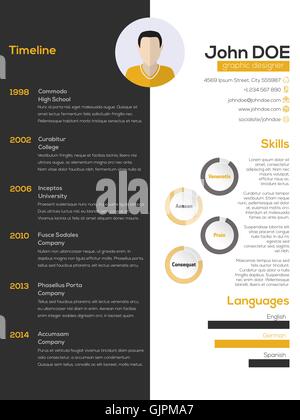 Design cv cv de contraste Illustration de Vecteur