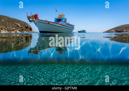 Plage de Kampos dans l'île de Patmos Grèce Banque D'Images