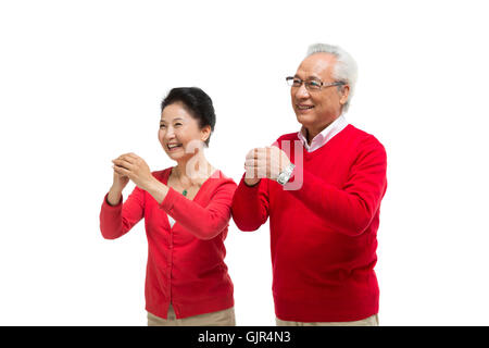 Portrait d'un couple de personnes âgées Wang Zhizhi Année Banque D'Images