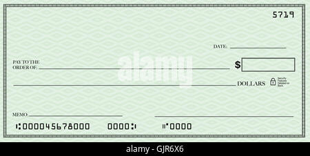 Chèque en blanc avec un espace libre pour votre texte Banque D'Images