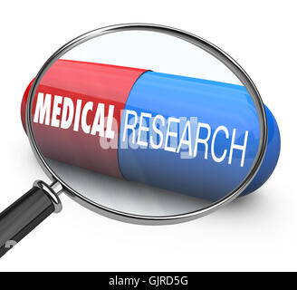 La recherche médicale - Loupe sur Comp Banque D'Images