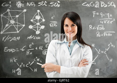 Femme de science de l'enseignant Banque D'Images