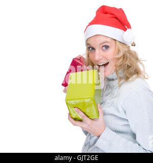 Femme avec des cadeaux Banque D'Images