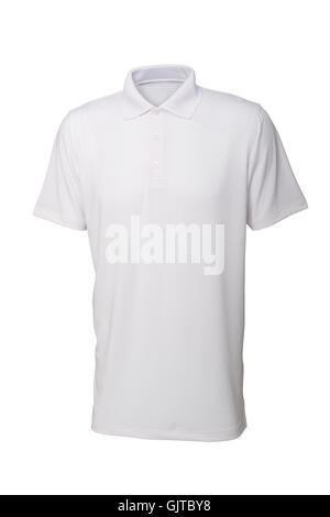 Blanc Golf tee shirt pour homme ou femme isolé sur fond blanc Banque D'Images