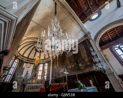 Intérieur de l'église de San Pietro Martire, Murano, en Italie. Banque D'Images