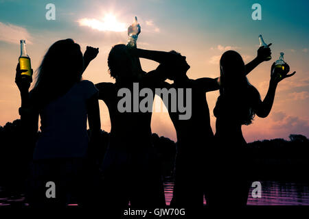 Plage de sunset music Banque D'Images