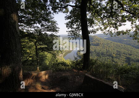 La Sarre à partir de lookout de cloef (près de mettlach) Banque D'Images