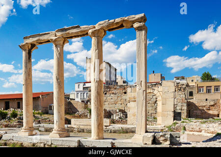 Église Panagia Tetraconch Megali (5e 100. A.D.) dans la cour de la bibliothèque Adrianos dans l'Agora romaine d'Athènes, Grèce Banque D'Images