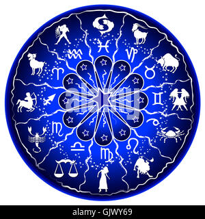 Horoscope bleu volant Banque D'Images