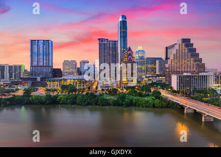 Austin, Texas, USA sur le centre-ville. Banque D'Images