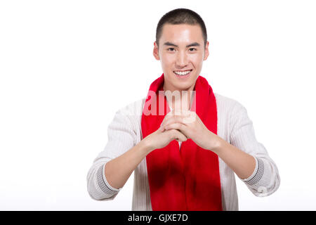 Studio shot Young casual hommes Banque D'Images