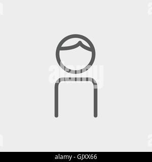 L'icône de la ligne mince mâle Illustration de Vecteur