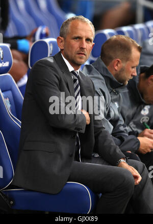 Cardiff City manager Paul Trollope avant le ciel parier match de championnat au Cardiff City Stadium. Banque D'Images