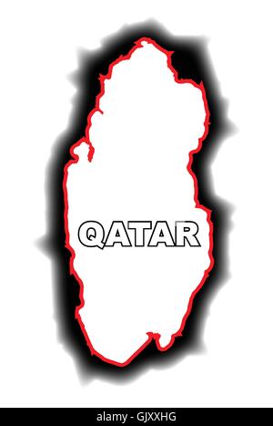 Carte muette du Qatar Illustration de Vecteur