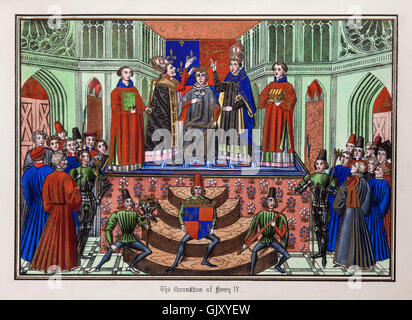 Le couronnement d'Henri IV dans l'abbaye de Westminster le 13 octobre 1399. Banque D'Images