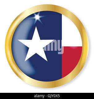 Bouton Drapeau Texas Illustration de Vecteur