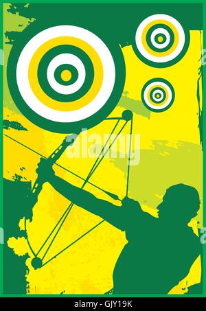 Archer Objectif Tirer le feu ! Illustration de Vecteur