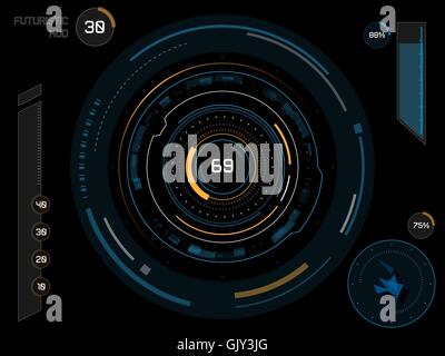 Interface utilisateur futuriste HUD Illustration de Vecteur