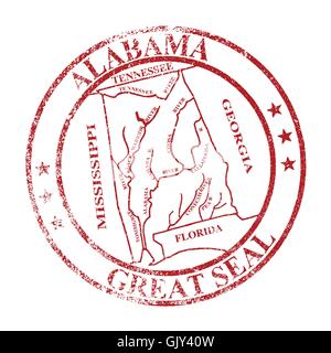 Alabama State Seal Stamp Illustration de Vecteur