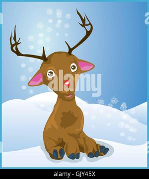 Rudolph le renne Nez Rouge Illustration de Vecteur