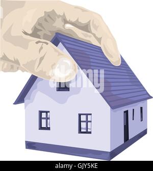 Maison à mains Purple Illustration de Vecteur