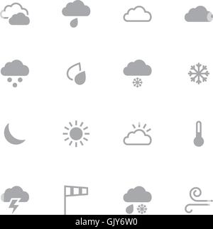 Ensemble d'icônes météo minimaliste pour web et mobile Illustration de Vecteur
