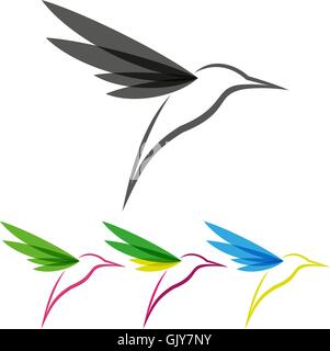 Colibri stylisé de couleur Illustration de Vecteur