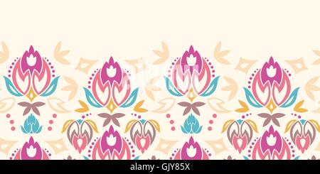 Résumé tulipes damassé motif de fond sans soudure horizontale Illustration de Vecteur