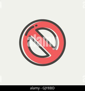 Pas le droit sur l'icône de la ligne mince Illustration de Vecteur