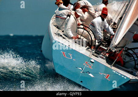 AJAX NEWS & FEATURE SERVICE. 1er février 1987. FREMANTLE, AUSTRALIE OCCIDENTALE - AMERICA'S CUP - FINALE - Stars & Stripes - USA. PHOTO:AJAX NEWS & FEATURE SERVICE REF:81403 AMCUP86  34 4 Banque D'Images