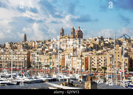 Vue de trois capitales malte senglea Banque D'Images