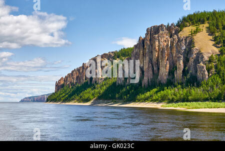 Parc National des colonnes de la Lena, Yakoutie, Russie Banque D'Images