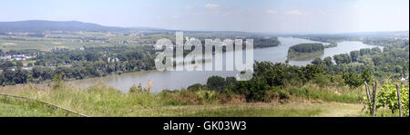 Vue sur la vallée du Rhin près de Bingen Banque D'Images