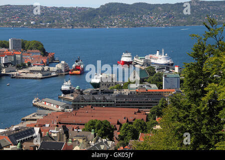 port de bergen Banque D'Images