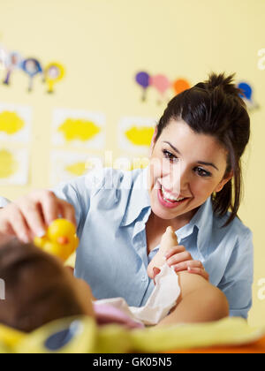 Femme mère bébé Banque D'Images