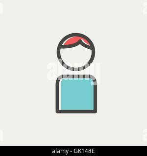 L'icône de la ligne mince mâle Illustration de Vecteur