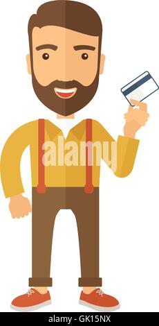 Business man holding credit card Illustration de Vecteur