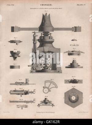 La monnaie. L'élévation des néologismes utilisés dans la presse de la monnaie. BRITANNICA, 1860 Banque D'Images